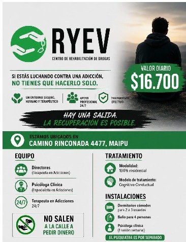 Centro de Rehabilitación RYEV · Tratamiento de Adicciones · Santiago